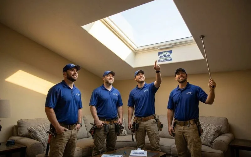 Beautiful natural light streaming through professionally installed skylight in residential living room in Nampa Idaho home